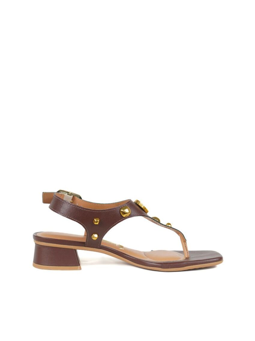 Sandália Salto Bloco Baixo Vizzano Chocolate
