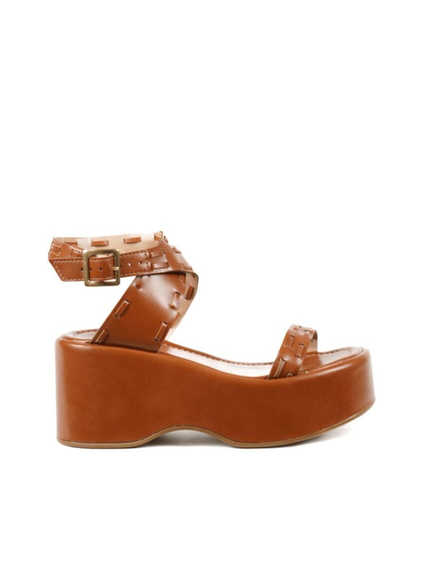 Sandália Flatform Darc Caramelo