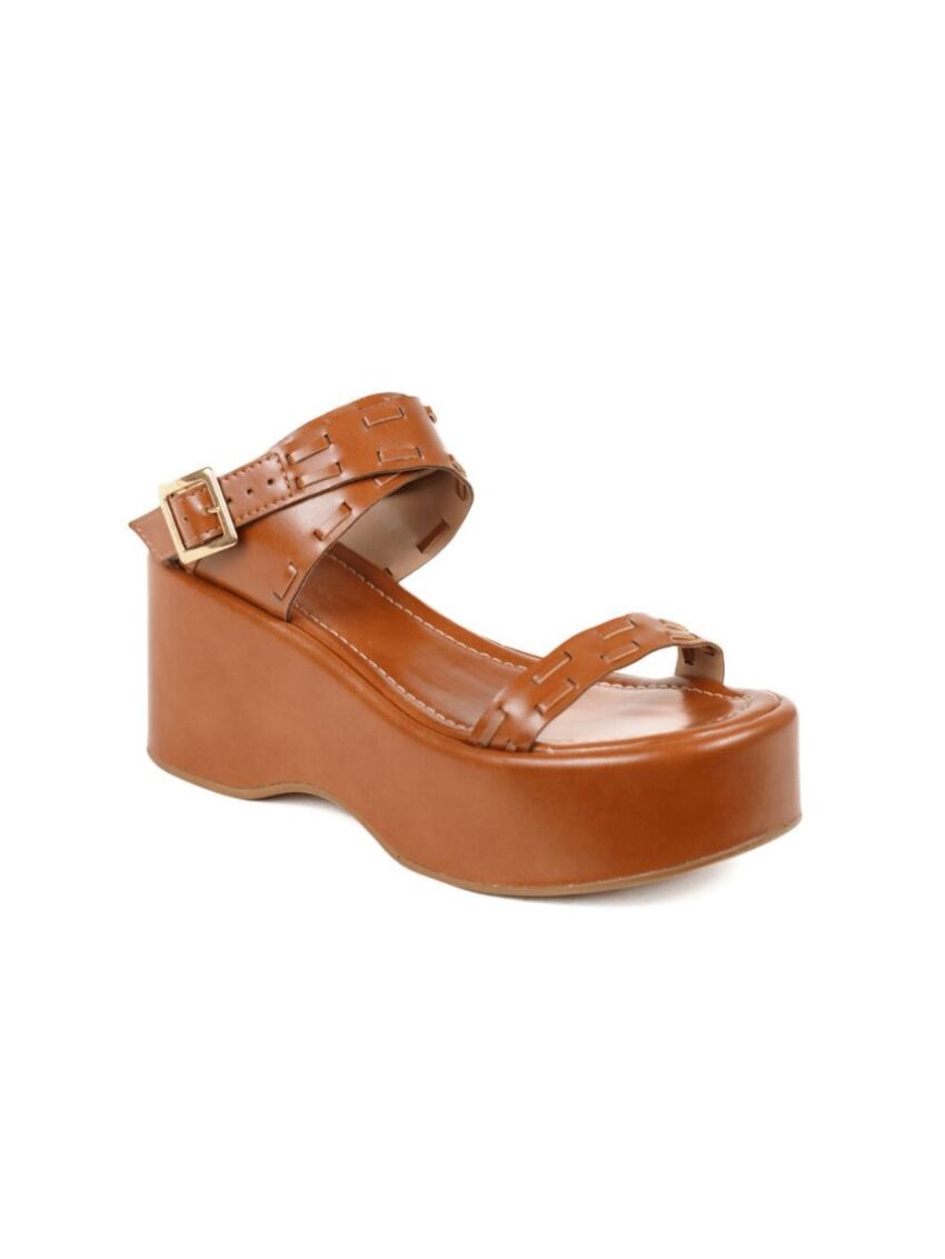Sandália Flatform Darc Caramelo