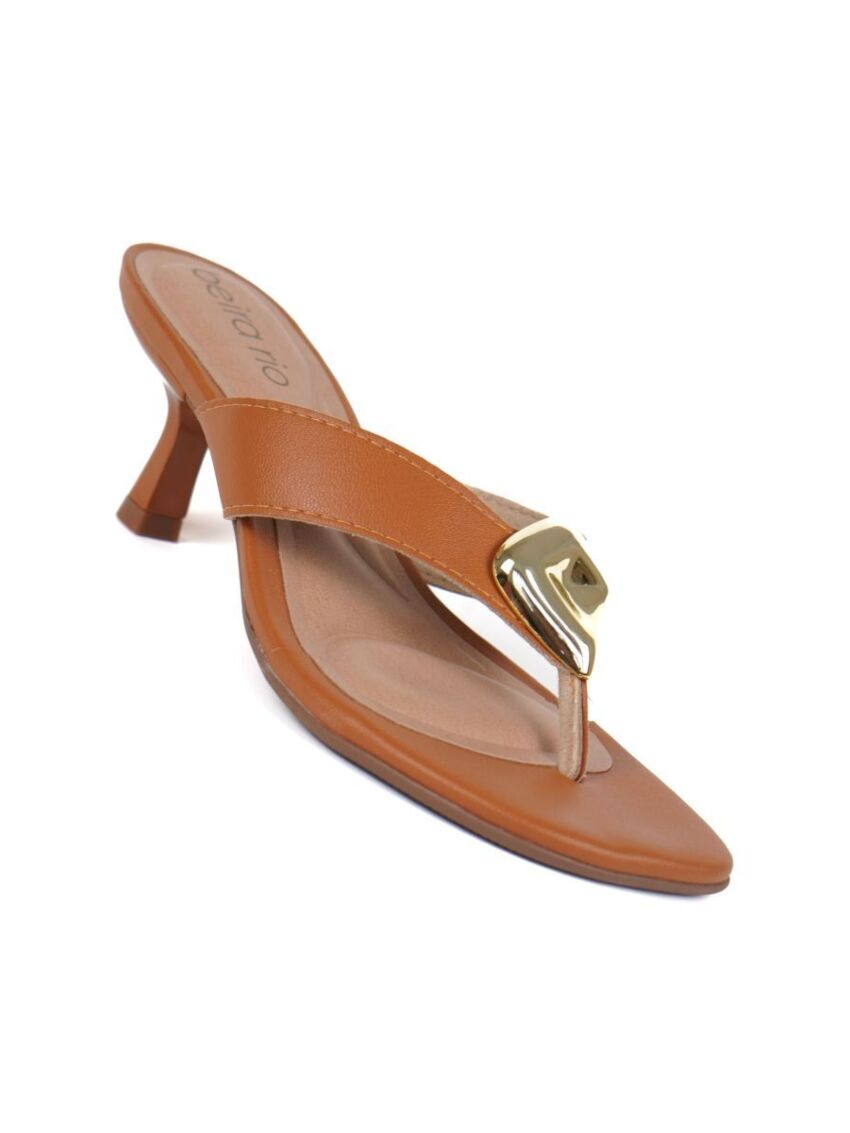 Tamanco Flip-Flop Salto Baixo Beira Rio Terracota