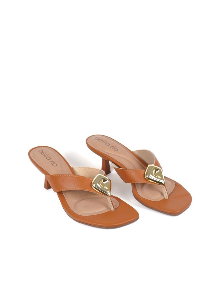 Tamanco Flip-Flop Salto Baixo Beira Rio Terracota