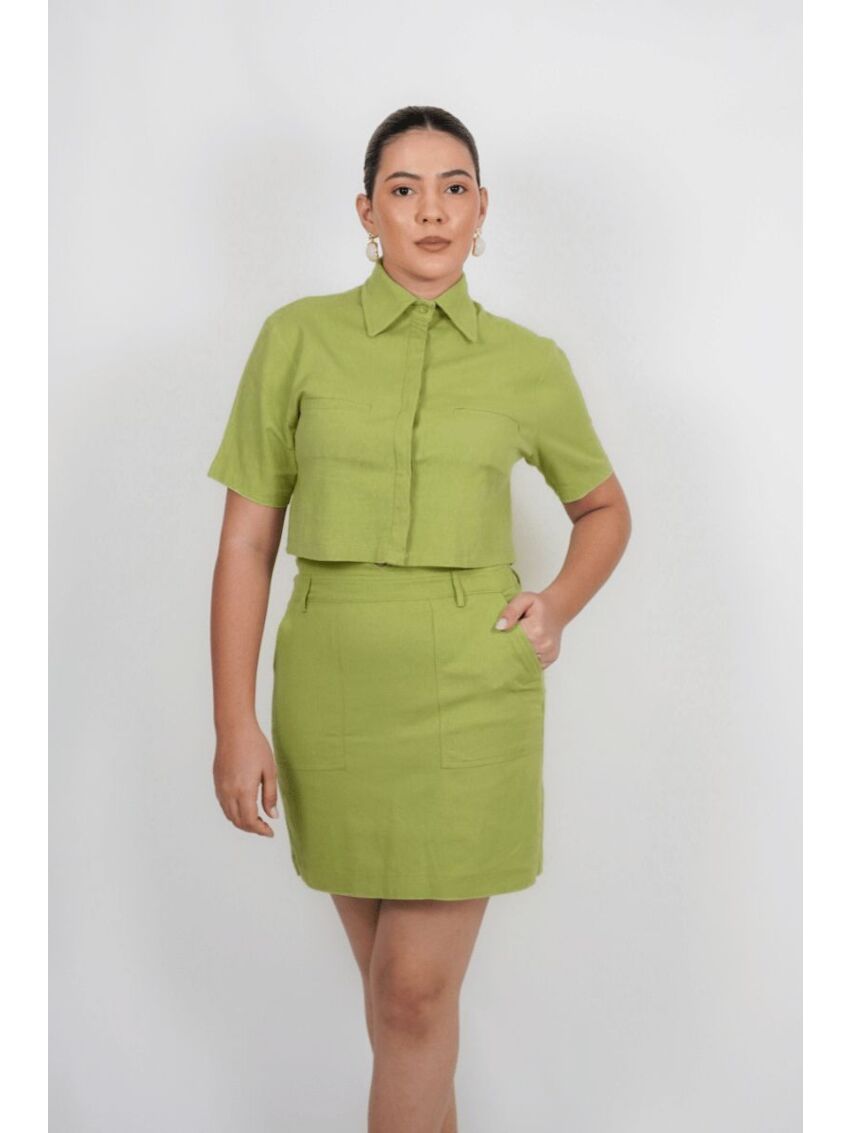 Saia Reta Curta Thayla Rebeca Matcha