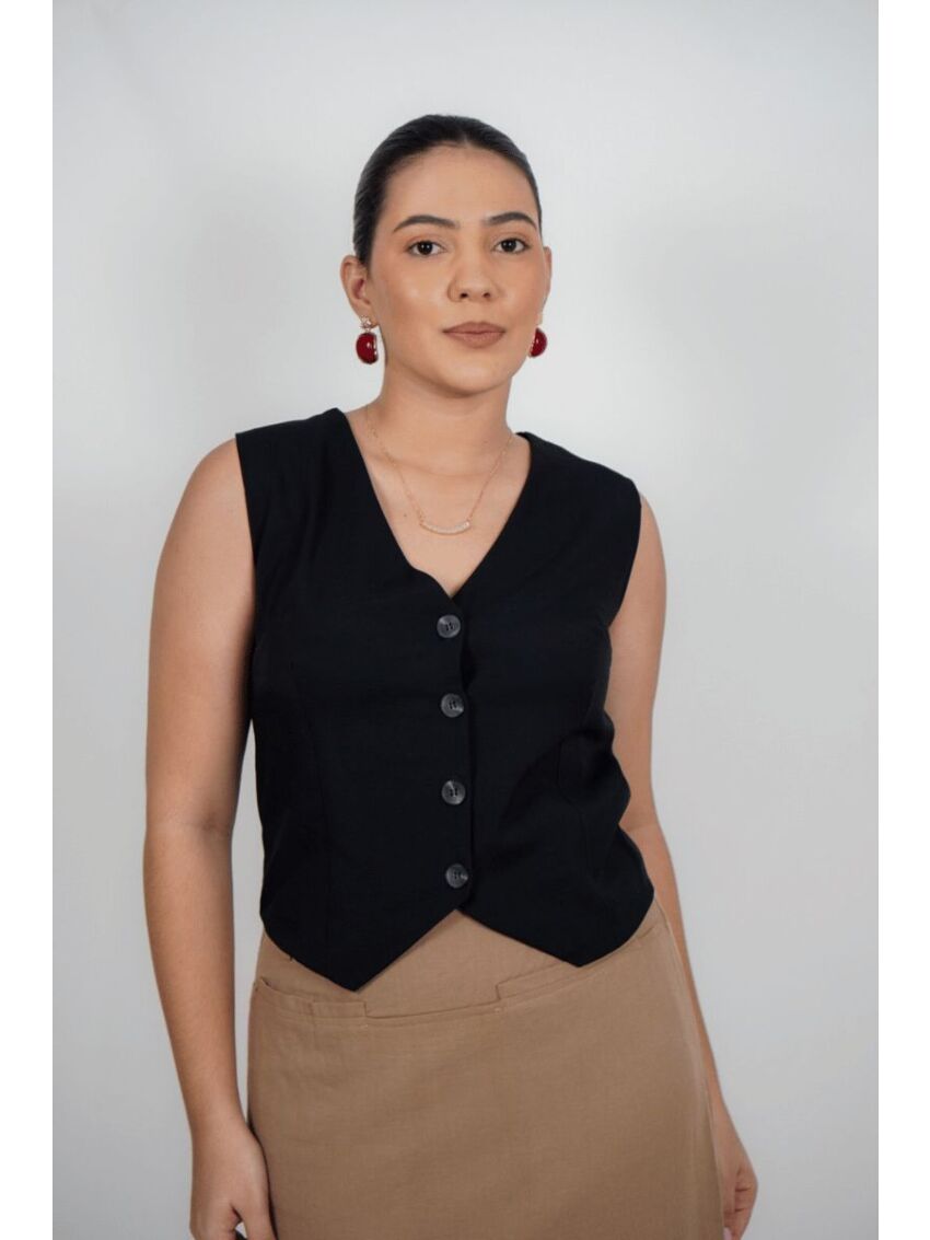 Colete Alfaiataria Darc Preto