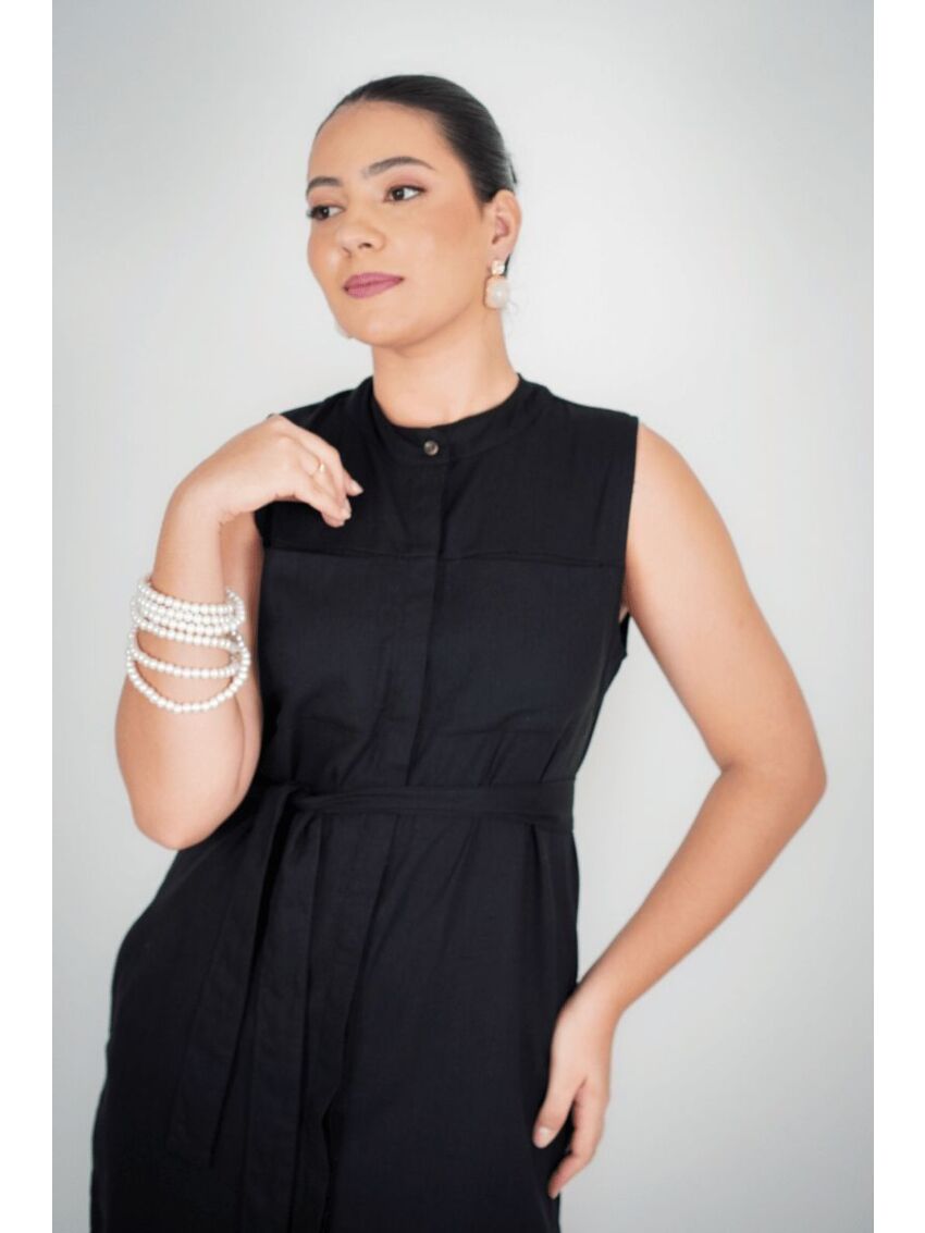 Vestido Chemise Midi Darc Preto