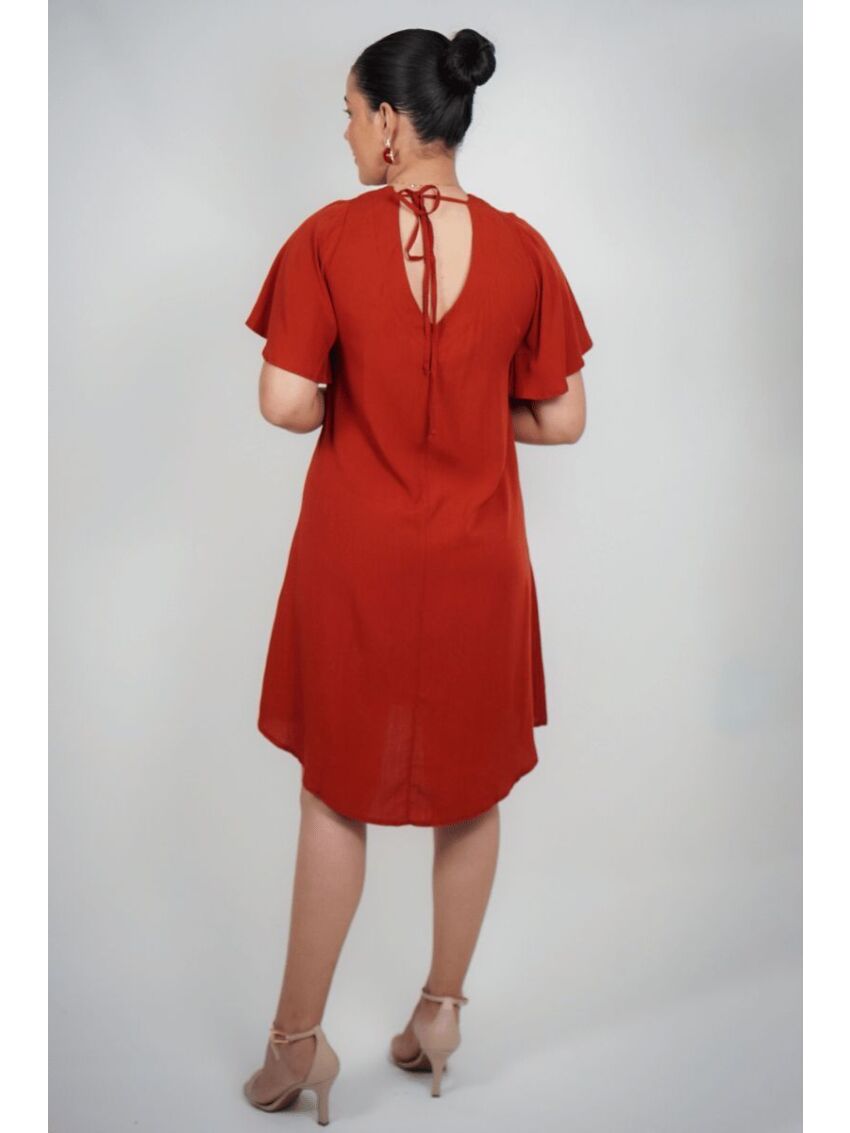 Vestido Evasê Darc Tijolo