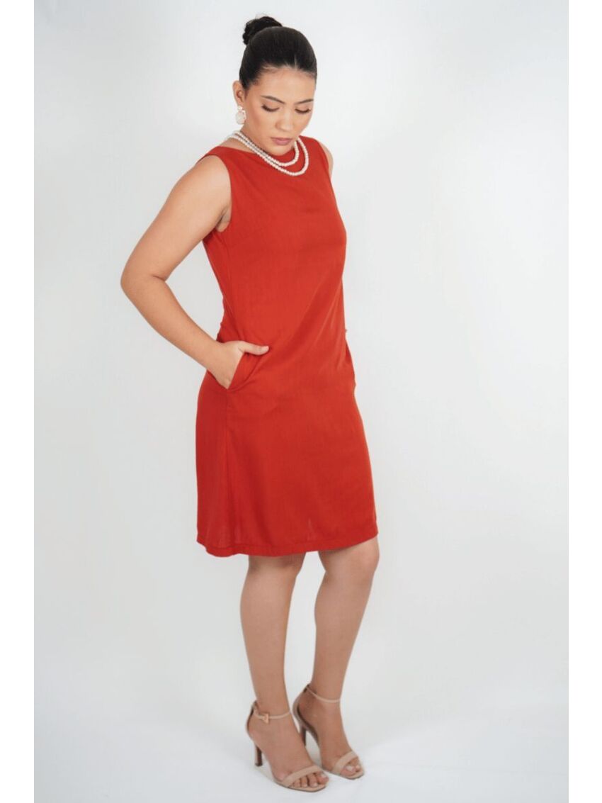 Vestido Curto Regata Darc Tijolo
