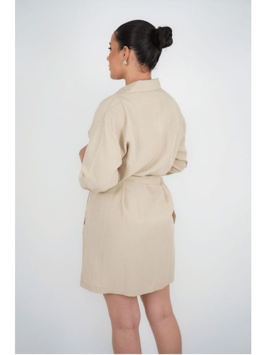 Vestido Chemise Curto Darc Bege