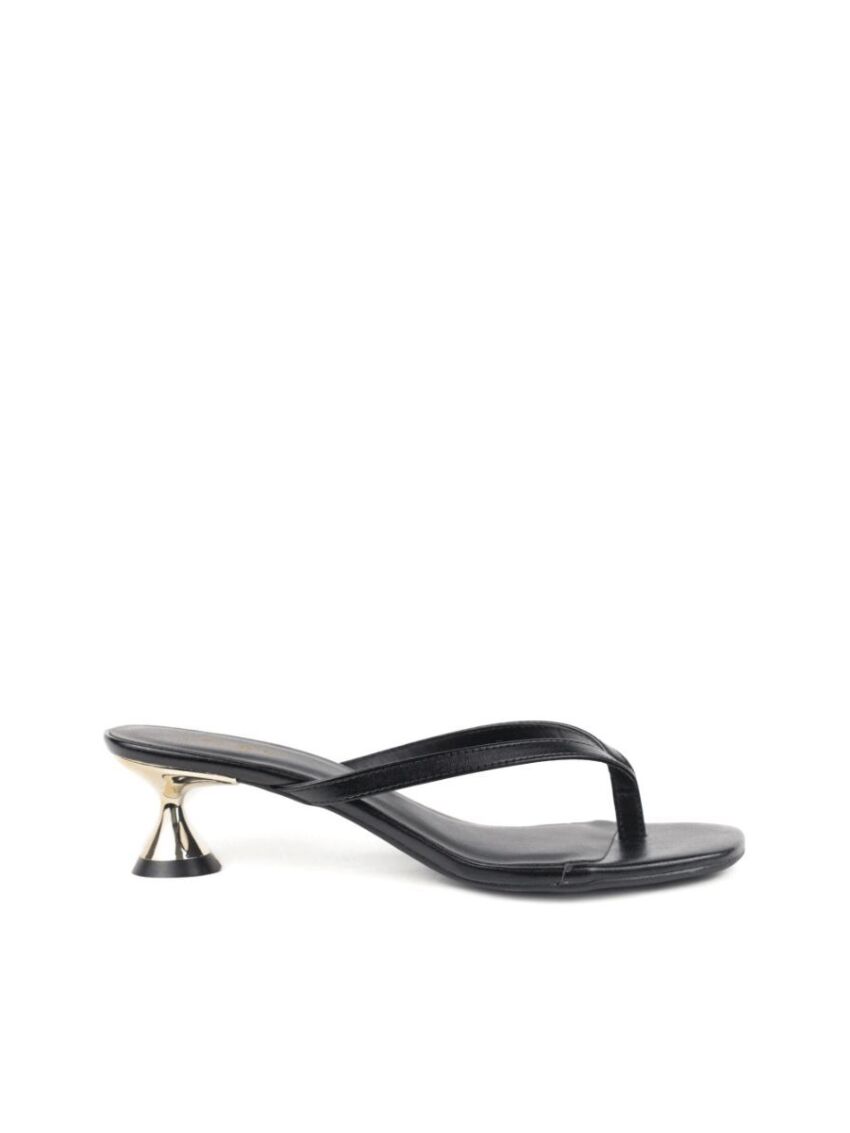 Tamanco Flip Flop Salto Baixo Darc Sara Preto