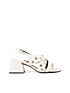 Sandália Salto Médio Bloco Darc Off White