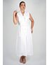 Vestido Midi Transpassado Thayla Rebeca Off White