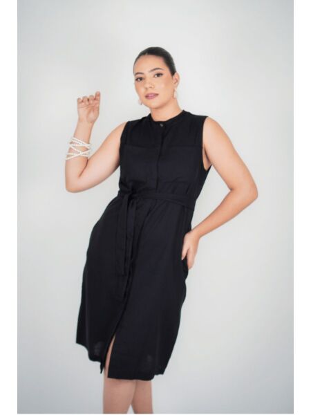 Vestido Chemise Midi Darc Preto